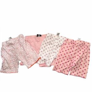 Girls Pink Lounge Shorts (4 shorts) Light & Patterned